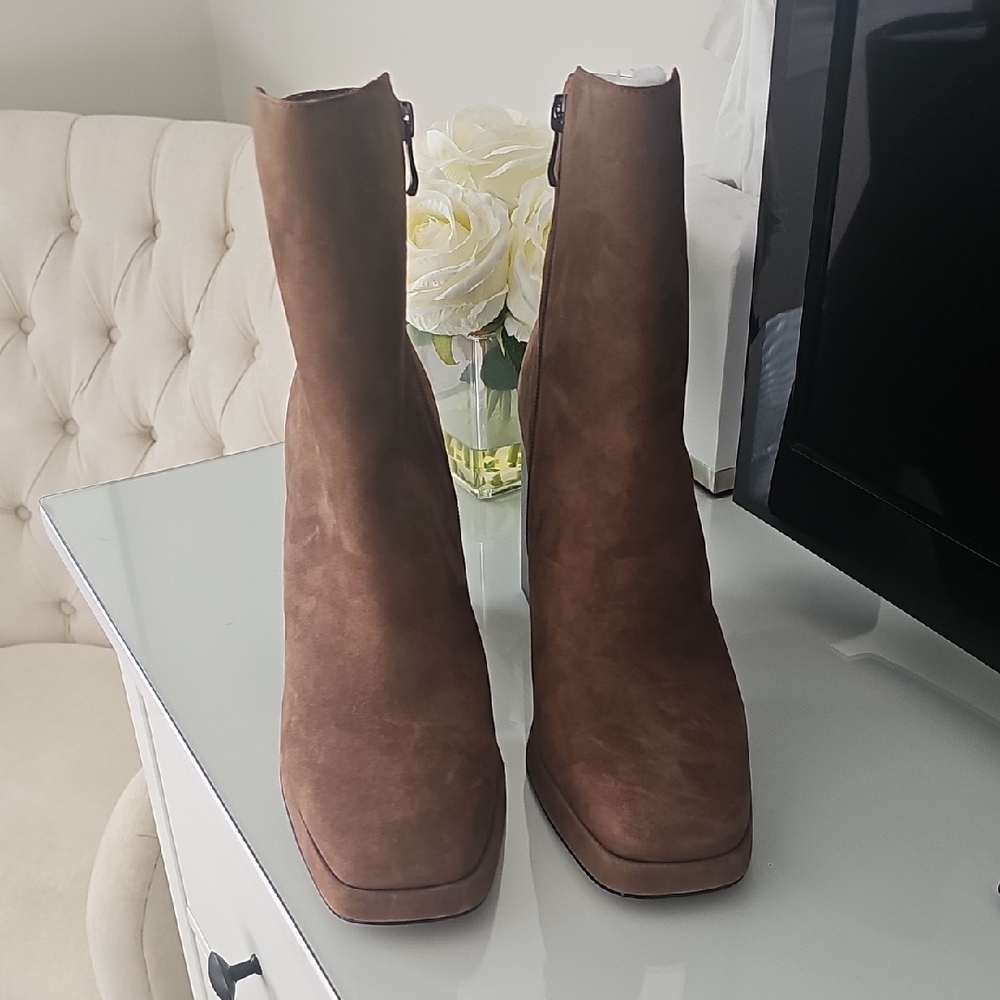 DKNY Brown Suede Ankle Boots